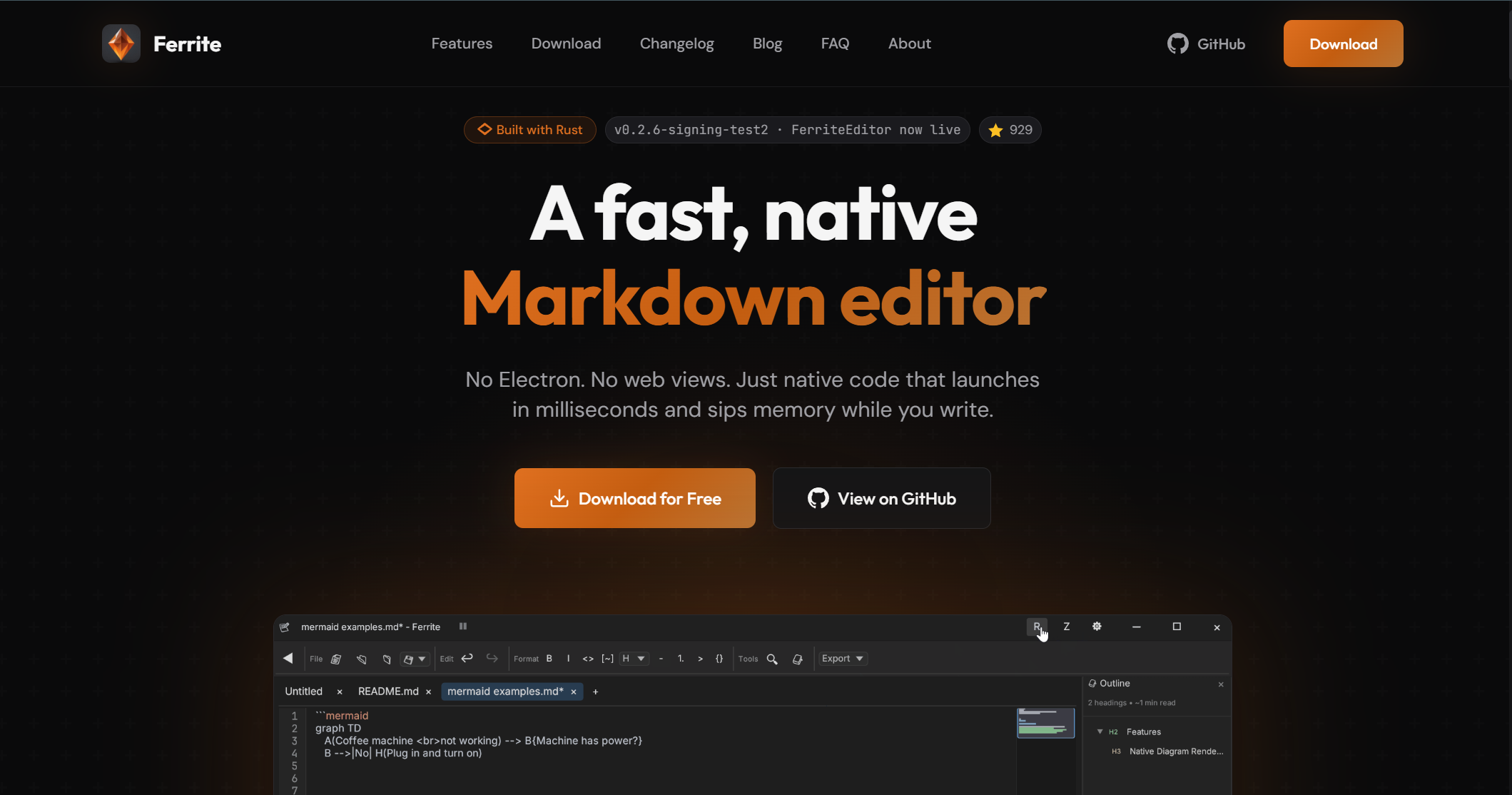 Ferrite - Nettside for Ferrite - moderne utviklerverktøy